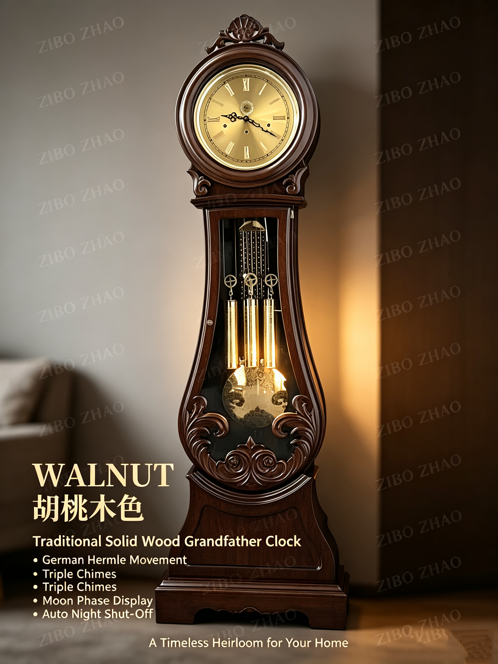 German Grandfather Clock No.1214-2 - 图片 4