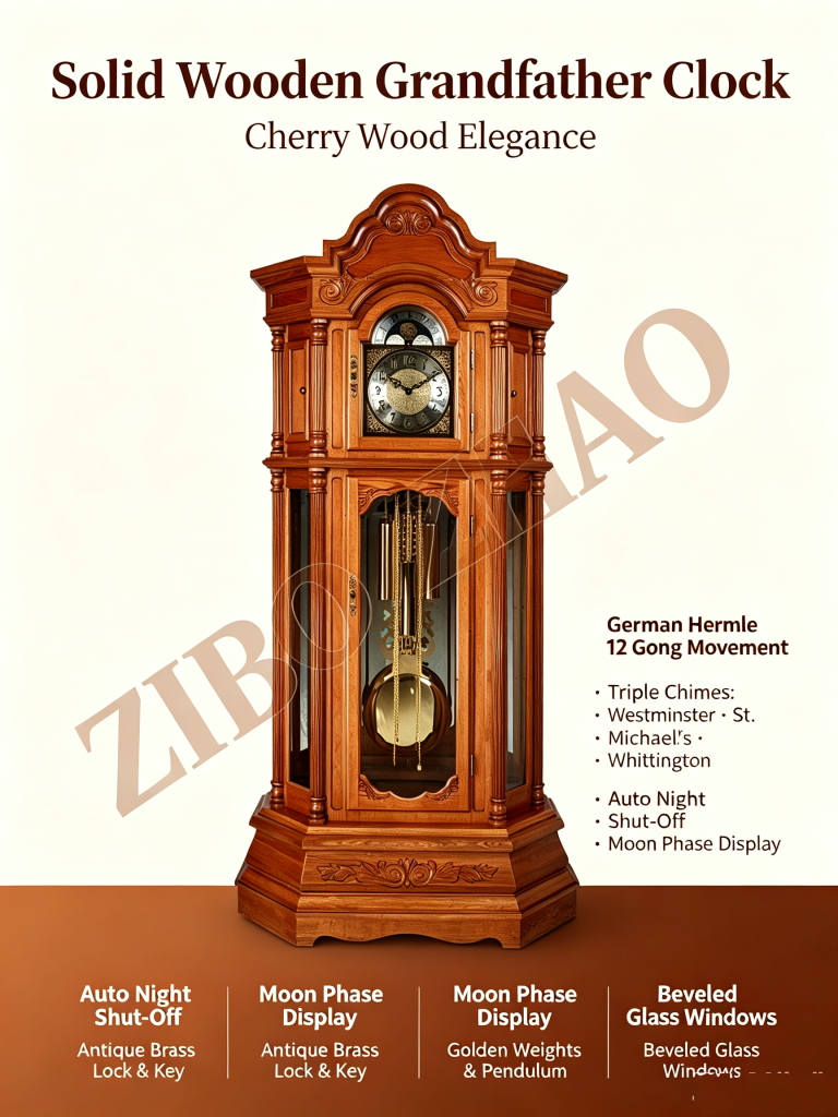 Wooden Mechanical Clock No.0903-3